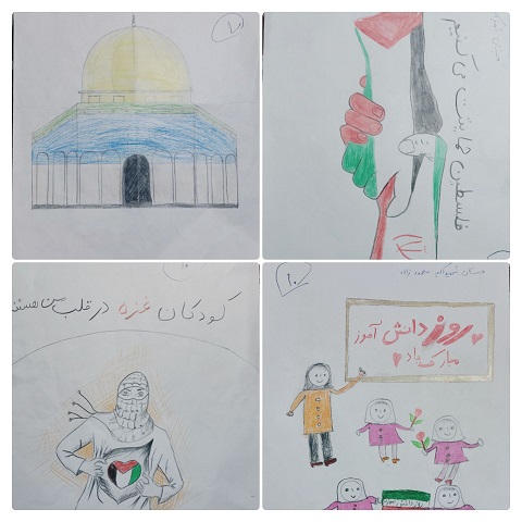 معرفي نفرات برتر مسابقه نقاشي«استکبارستيزي» کانون رهروان کربلا روستاي قلعه کميز
